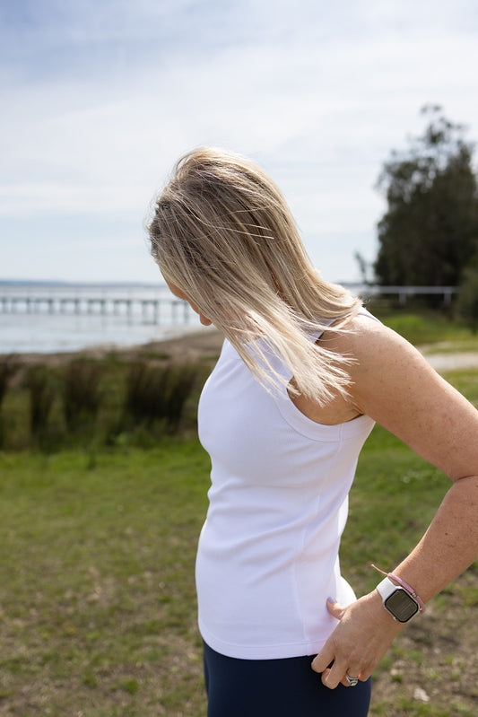 White Origin Rib Singlet